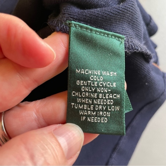 Lauren Ralph Lauren Blue & Orange V-Neck Tunic Top - Size Large - Picture 4 of 6